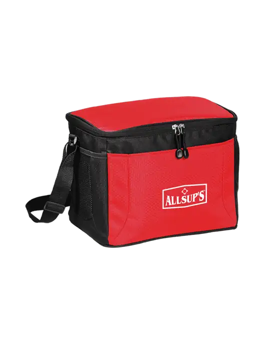 12 Can Red/Black Cube Cooler  w/ALLSUP'S Logo