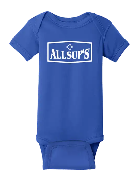 Rabbit Skins Royal Infant Short Sleeve Baby Rib Bodysuit w/ALLSUP'S Logo