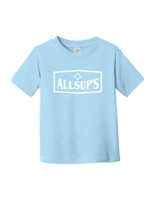 Rabbit Skins Light Blue Toddler Fine Jersey Tee w/ALLSUP'S Logo