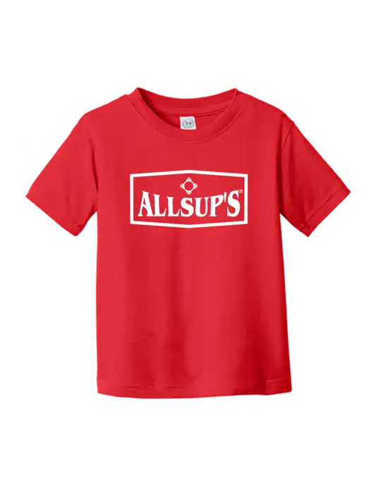 Rabbit Skins Red Toddler Fine Jersey Tee w/ALLSUP'S Logo