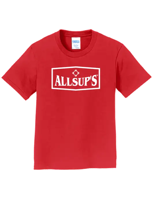 Youth Ring Spun Bright Red 4.5 oz T-Shirt w/ALLSUP'S Logo