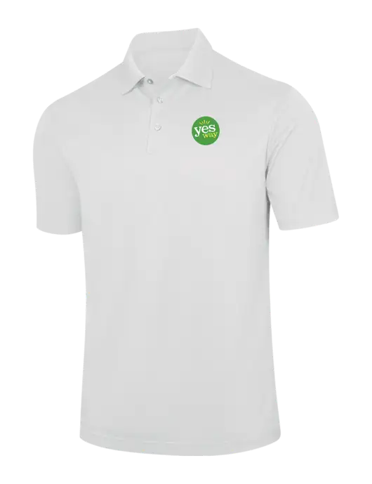 White Performance Fine Jacquard Polo w/Yesway Logo
