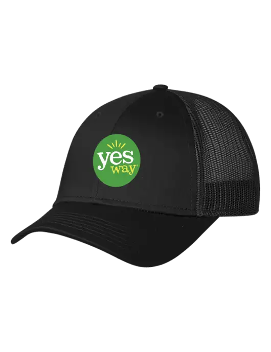 Black Mesh Trucker Cap Snap Back w/Yesway Logo