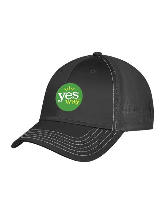 Charcoal Grey Mesh Trucker Cap Snap Back w/Yesway Logo