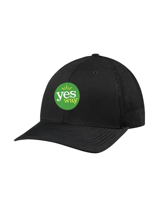 Richardson Adjustable Snapback Original 112 Trucker Cap Black w/Black Mesh w/Yesway Logo