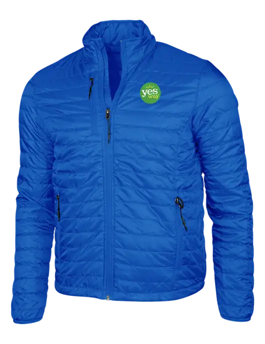 Dark Royal Blue Puffy Packable Jacket w/Yesway Logo
