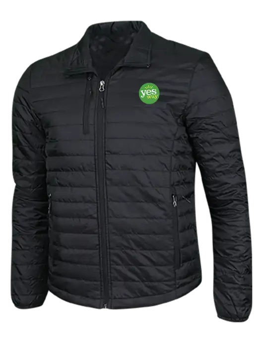 Deep Black Puffy Packable Jacket w/Yesway Logo