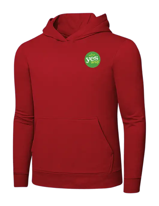 Bright Red 8.5 oz Ring Spun Hooded Sweatshirt w/Yesway Logo