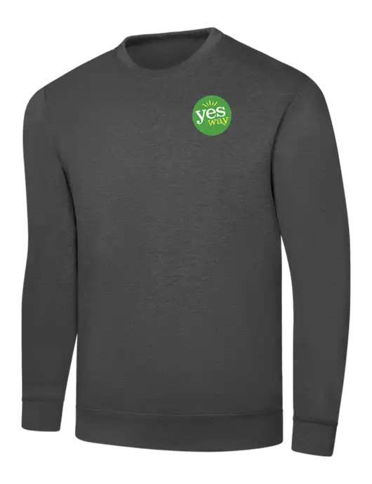Charcoal 7.8 oz Ring Spun Crew Sweatshirt w/Yesway Logo