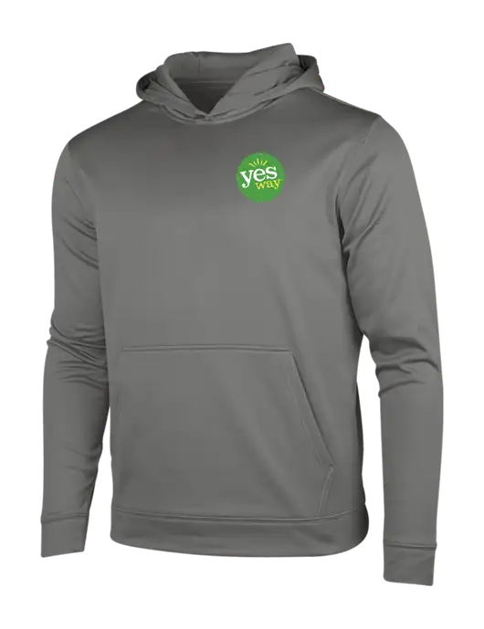 Dark Smoke Grey Sport-Wick Fleece Hooded Pullover w/Yesway Logo