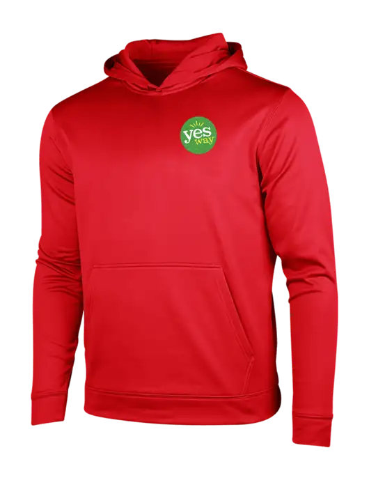 Deep Red Sport-Wick Fleece Hooded Pullover w/Yesway Logo