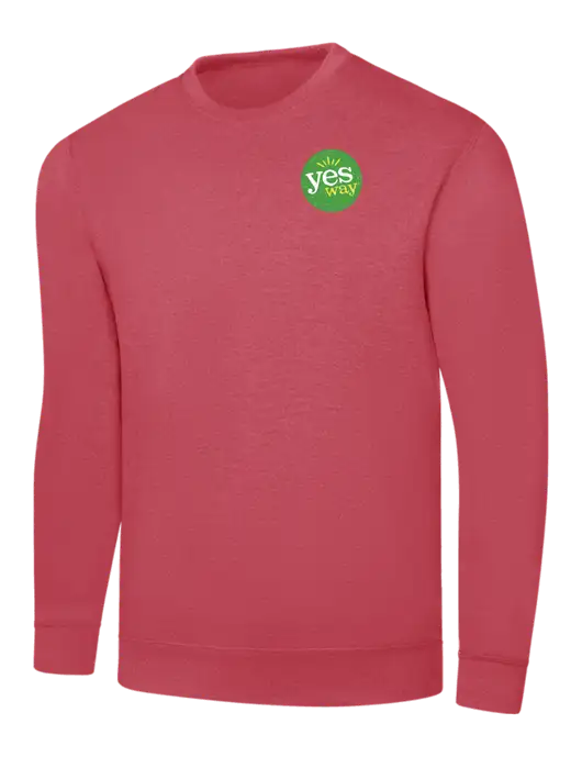 Heather Red 7.8 oz Ring Spun Crew Sweatshirt w/Yesway Logo