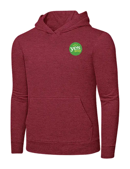 Heather Red 7.8 oz Ring Spun Hooded Sweatshirt w/Yesway Logo