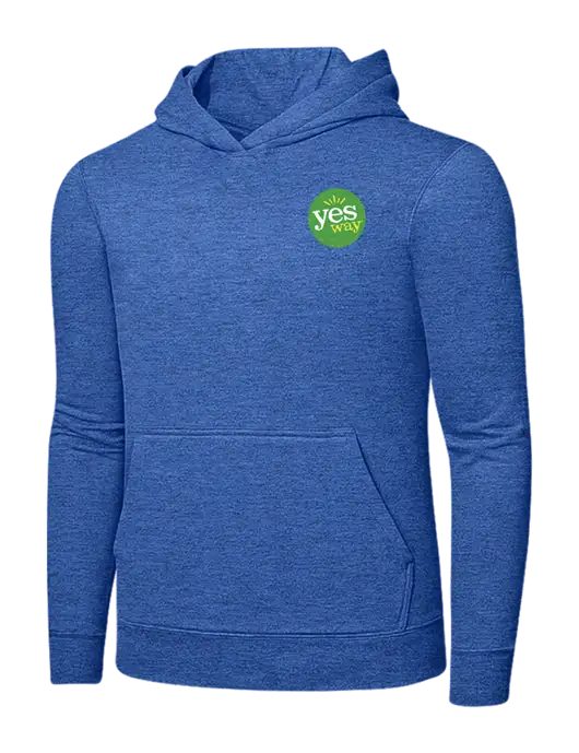 Heather Royal 7.8. oz Ring Spun Hooded Sweatshirt w/Yesway Logo