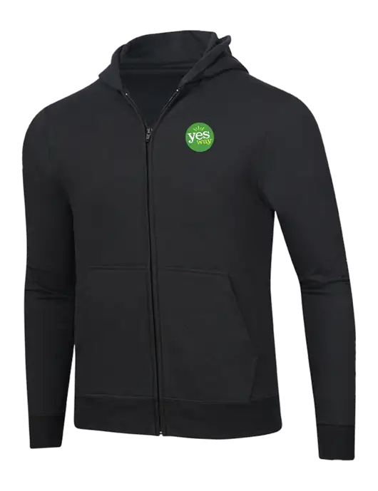 Jet Black 8.5 oz Ring Spun Zip Hooded Sweatshirt w/Yesway Logo