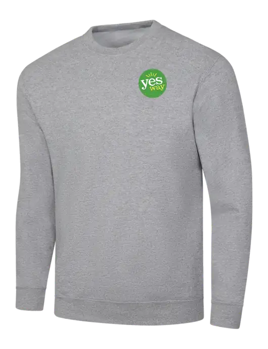 Light Grey Heather 7.8 oz Ring Spun Crew Sweatshirt w/Yesway Logo