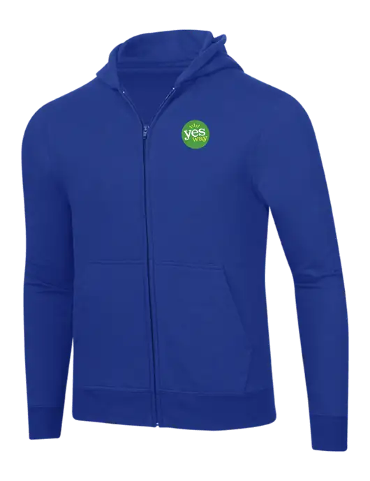 True Royal 8.5 oz Ring Spun Zip Hooded Sweatshirt w/Yesway Logo