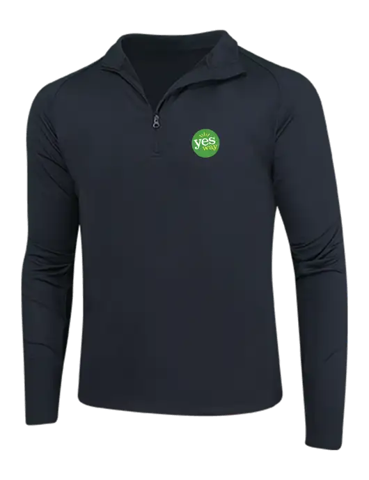 Black Sport Wick Stretch 1/4 Zip Pullover w/Yesway Logo