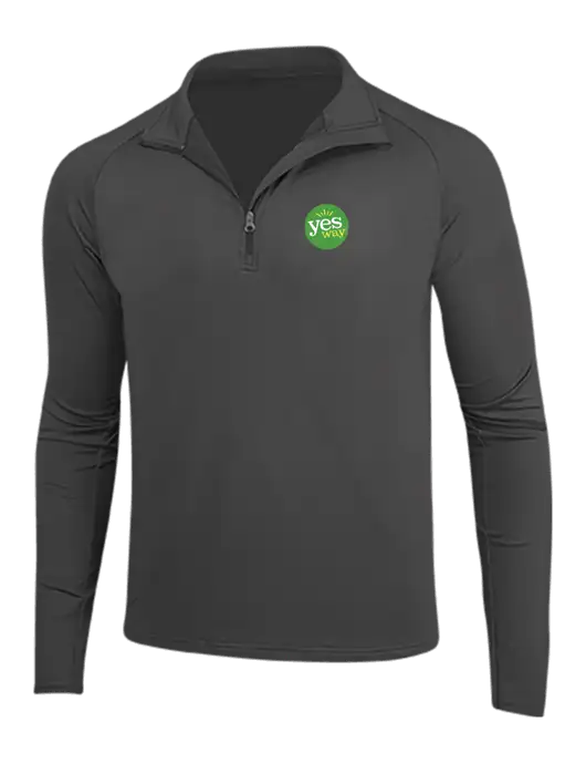 Charcoal Grey Sport Wick Stretch 1/4 Zip Pullover w/Yesway Logo