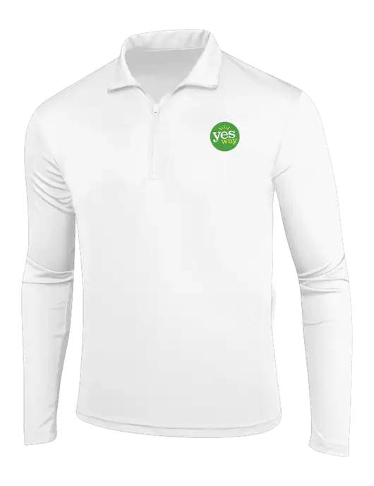White PosiCharge Competitor 1/4 Zip Pullover w/Yesway Logo