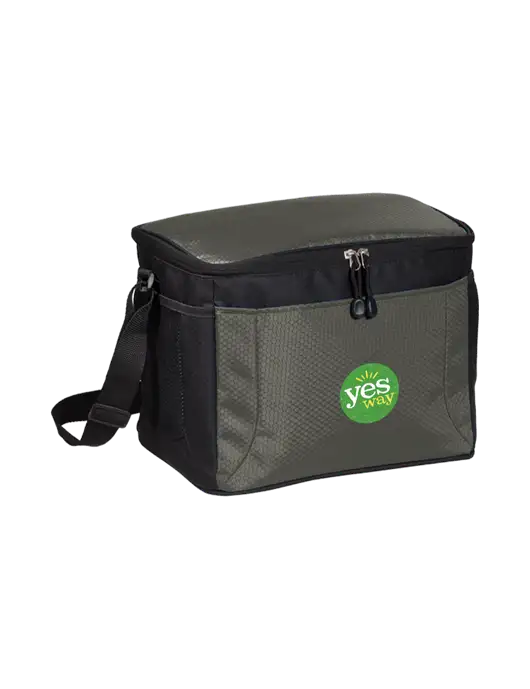 12 Can Grey/Black Cube Cooler w/Yesway Logo