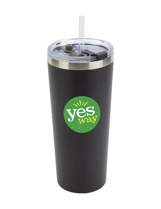Brighton Black 20 oz Insulated Tumbler & Straw w/Yesway Logo
