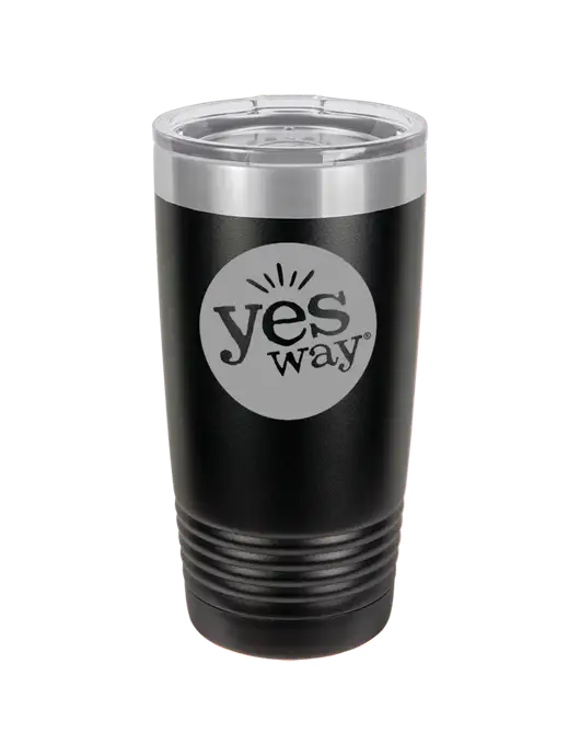 Polar Camel 20 oz Powder Coated Black Vacuum Insulated Tumbler w/Yesway Logo