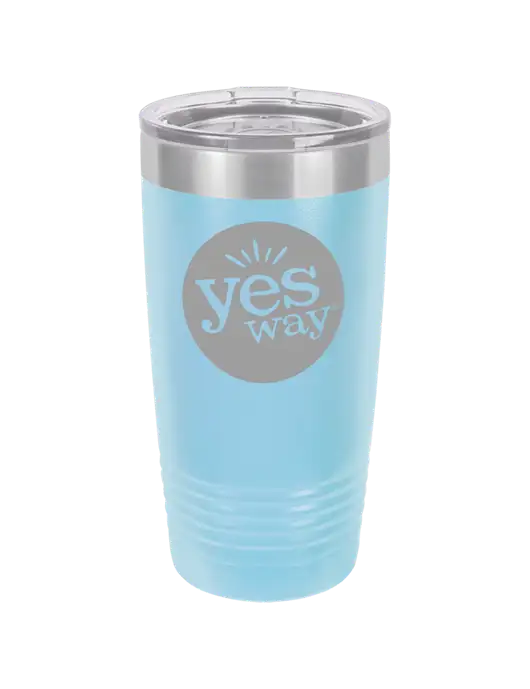 Polar Camel 20 oz Powder Coated Light Blue Vacuum Insulated Tumbler w/Yesway Logo