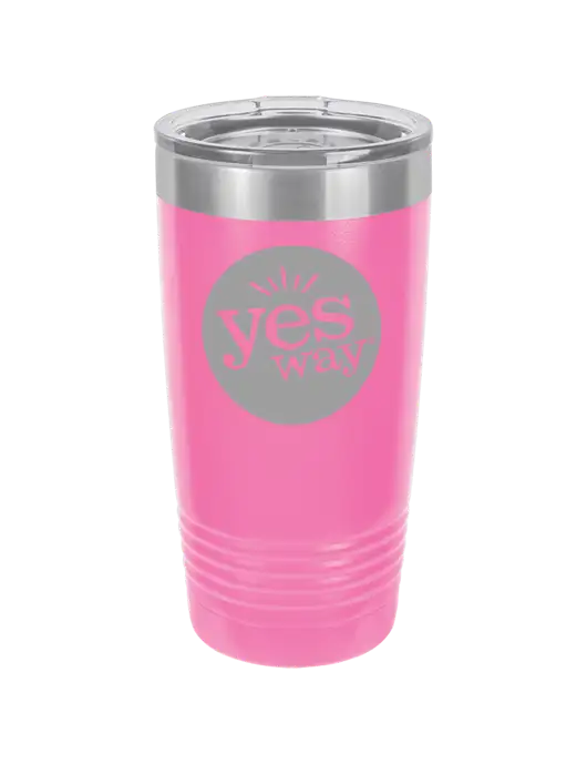 Polar Camel 20 oz Powder Coated Pink Vacuum Insulated Tumbler w/Yesway Logo