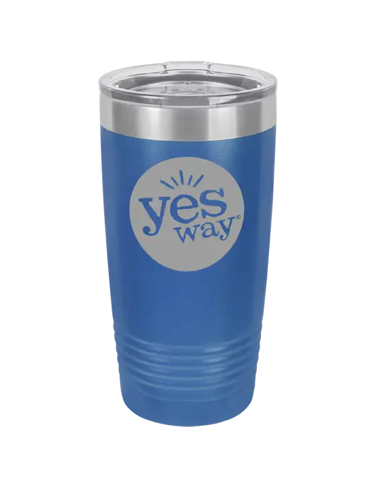 Polar Camel 20 oz Powder Coated Royal Vacuum Insulated Tumbler w/Yesway Logo