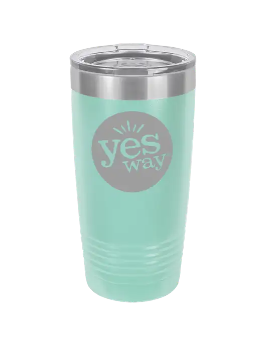Polar Camel 20 oz Powder Coated Seafoam Vacuum Insulated Tumbler w/Yesway Logo