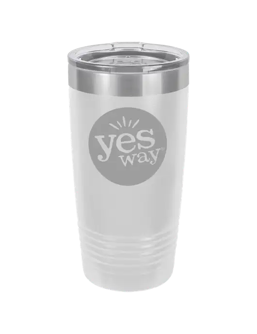 Polar Camel 20 oz Powder Coated White Vacuum Insulated Tumbler  w/Yesway Logo
