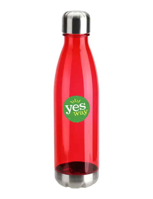 Bayside Tritan Red 25 oz Bottle with Stainless Base and Cap w/Yesway Logo