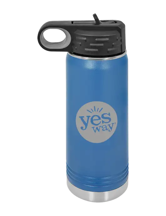 Polar Camel 20 oz Powder Coated Royal Vacuum Insulated Water Bottle w/Yesway Logo