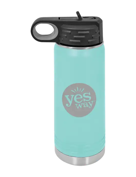 Polar Camel 20 oz Powder Coated Seafoam Vacuum Insulated Water Bottle w/Yesway Logo