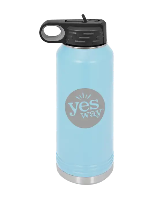 Polar Camel 32 oz Powder Coated Light Blue Vacuum Insulated Water Bottle w/Yesway Logo