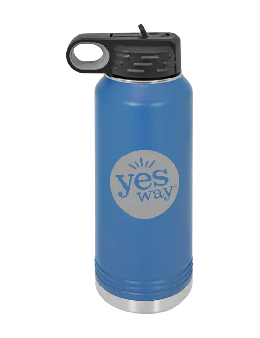 Polar Camel 32 oz Powder Coated Royal Vacuum Insulated Water Bottle w/Yesway Logo