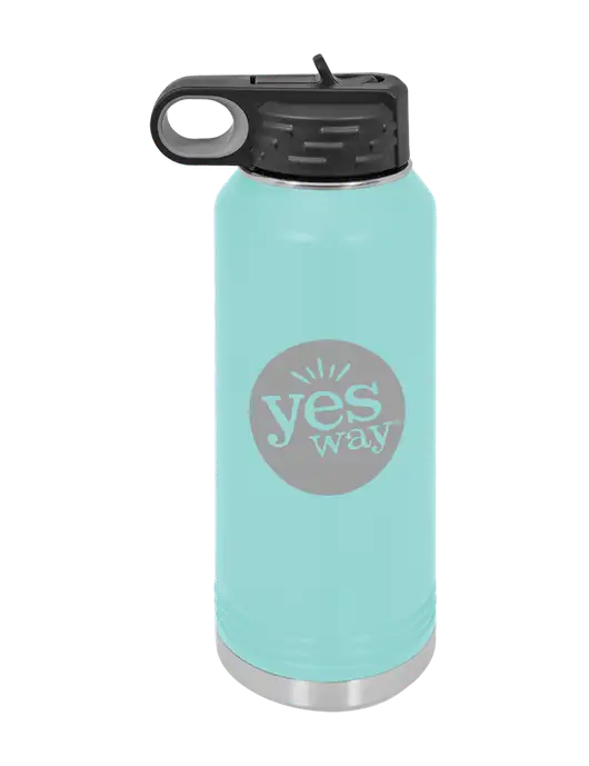 Polar Camel 32 oz Powder Coated Seafoam Vacuum Insulated Water Bottle w/Yesway Logo