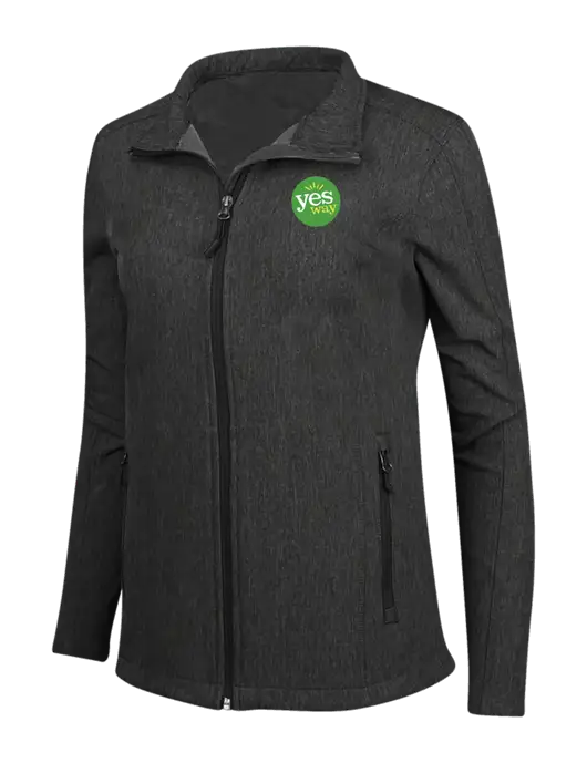 Black Charcoal Heather Womens Core Soft Shell Jacket w/Yesway Logo