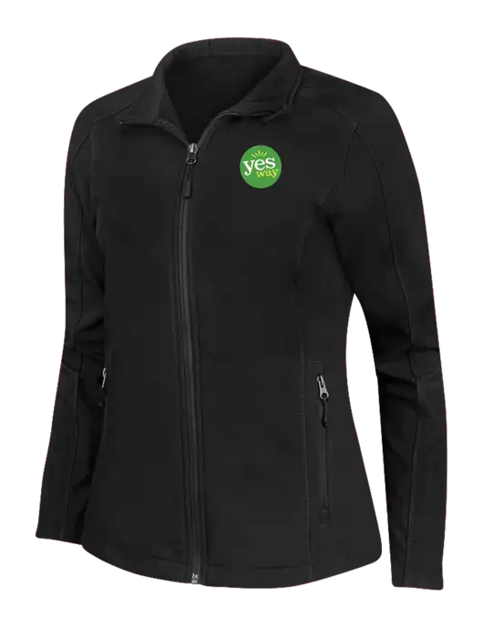 Black Womens Core Soft Shell Jacket w/Yesway Logo