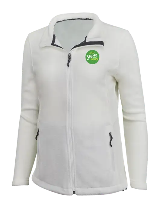 Womens White Fleece Jacket w/Yesway Logo