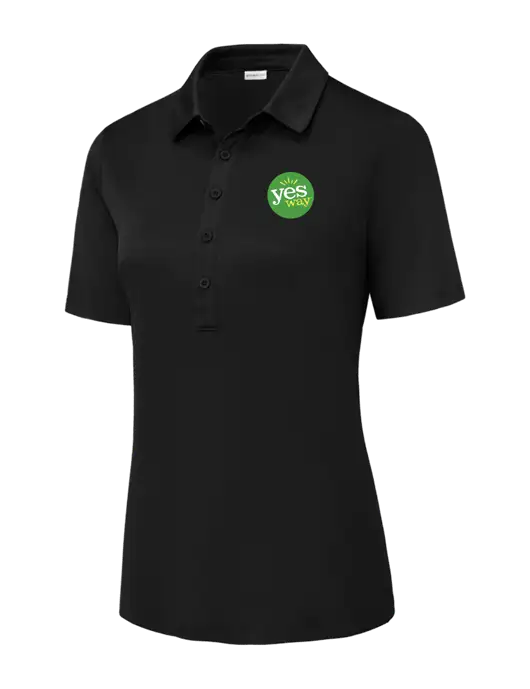Black Womens Posi-UV Pro Polo w/Yesway Logo