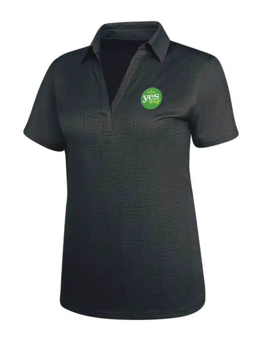 Dark Grey Womens Performance Fine Jacquard Polo w/Yesway Logo