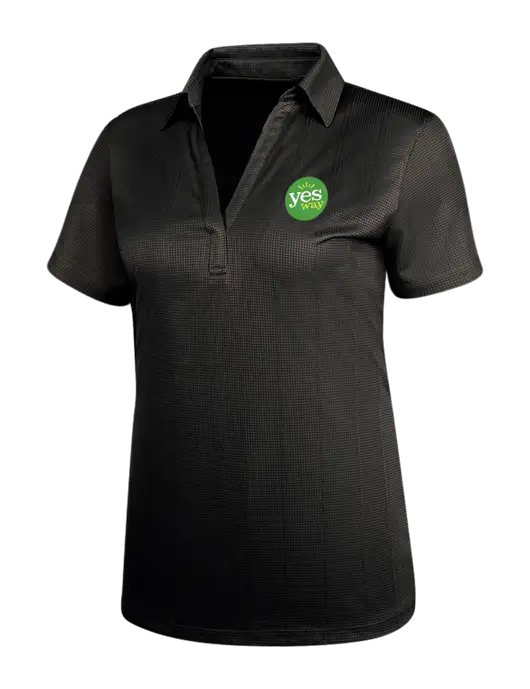Black Womens Performance Fine Jacquard Polo w/Yesway Logo