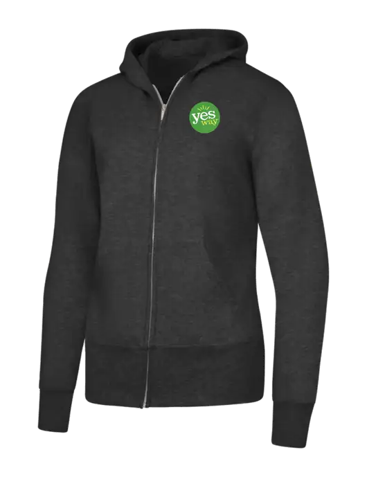 Dark Heather Grey Womens Core Fleece Full-Zip Hooded Sweatshirt w/Yesway Logo