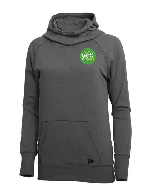New Era Black Heather Womens Tri-Blend Fleece Pullover Hoodie w/Yesway Logo