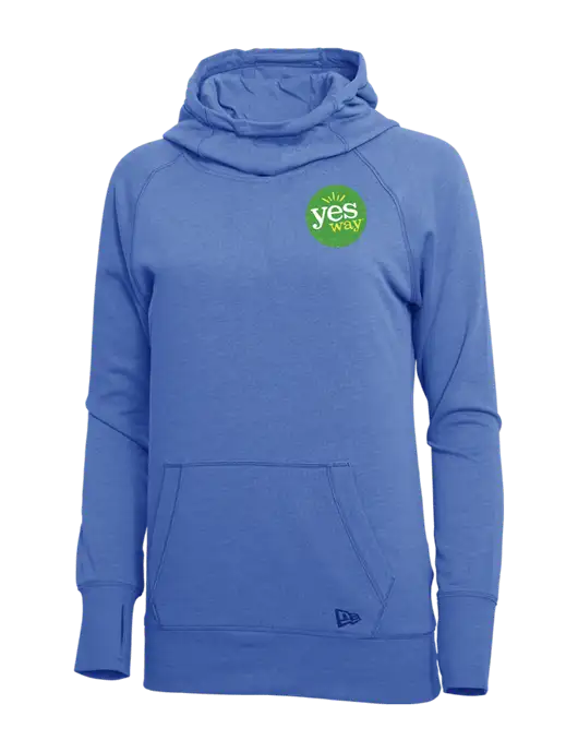 New Era Royal Heather Womens Tri-Blend Fleece Pullover Hoodie w/Yesway Logo