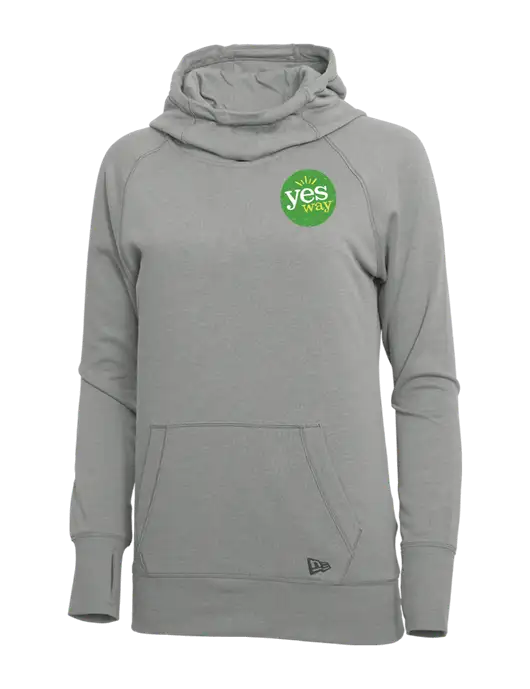 New Era Shadow Grey Heather Womens Tri-Blend Fleece Pullover Hoodie w/Yesway Logo