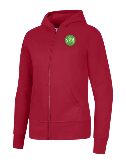 Red Womens Core Fleece Full-Zip Hooded Sweatshirt w/Yesway Logo