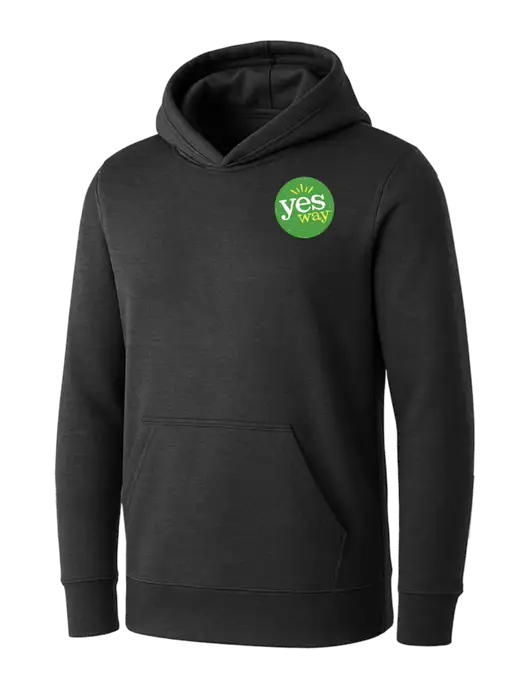 Womens Dark Grey Heather Core Fleece Pullover Hooded Sweatshirt w/Yesway Logo